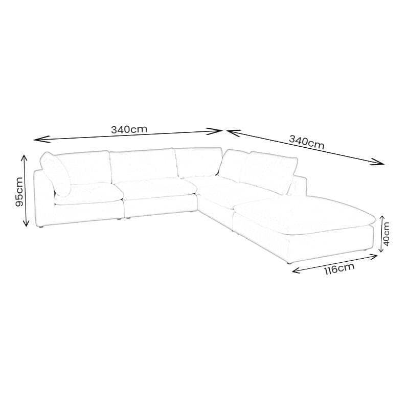 Furniture  -  California Chaise Corner Sofa - Beige  -  60313061