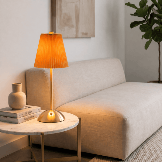 Lights  -  Candlelight Pleated Table Lamp - Taupe  -  60014495