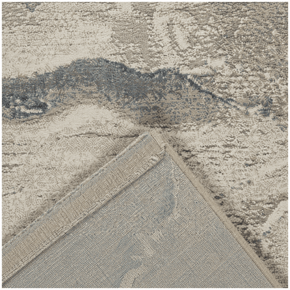 Canyon Blue & Cream Wave Rug - Multiple Sizes