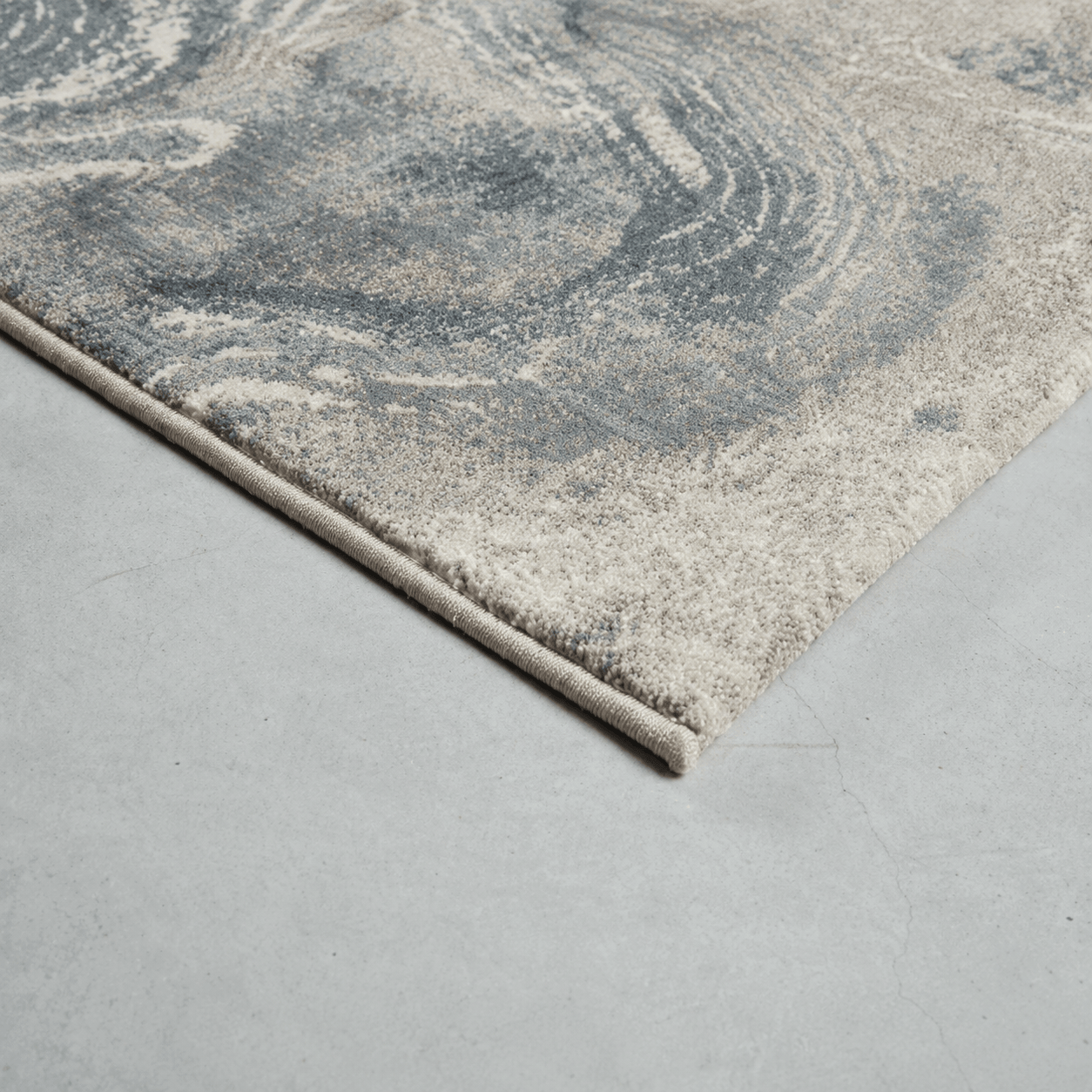 Canyon Blue & Cream Wave Rug - Multiple Sizes