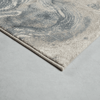 Canyon Blue & Cream Wave Rug - Multiple Sizes