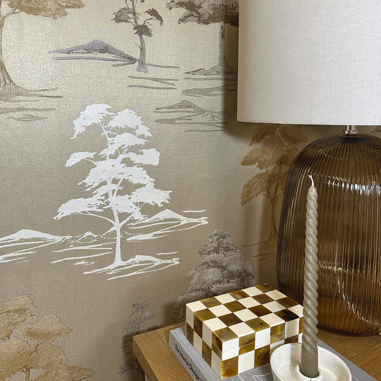 Wallpaper  -  Belgravia Carlotta Tree Champagne Wallpaper - 9038  -  60485257