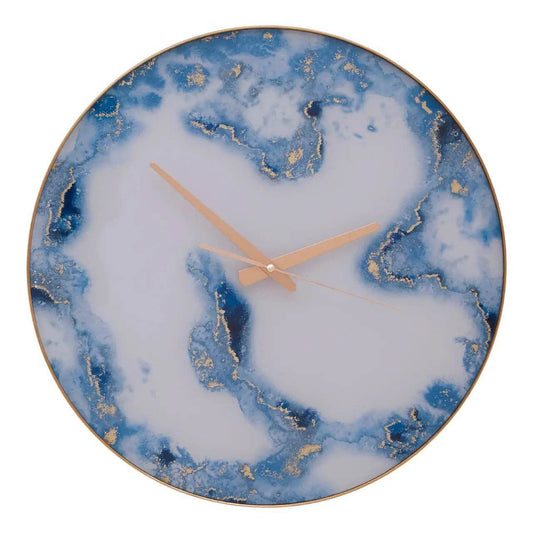 Celina Abstract Wall Clock - Blue & Gold -  60003483