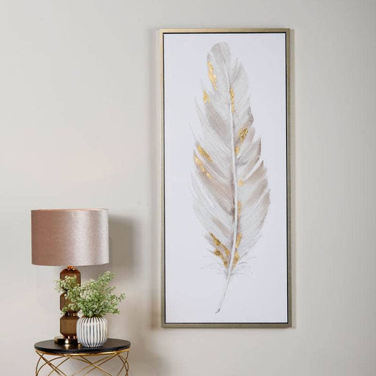Pictures  -  Champagne Feather Framed Canvas  -  60008251