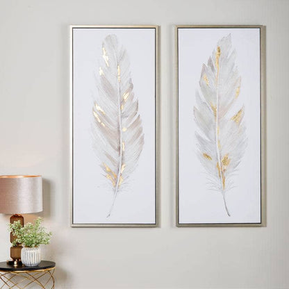 Pictures  -  Champagne Feather Framed Canvas  -  60008251