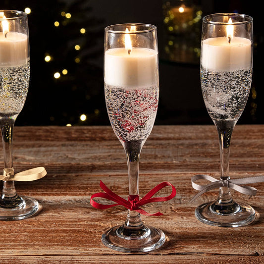 Christmas  -  Champagne Glass Gel Candle - 22cm  -  60487758