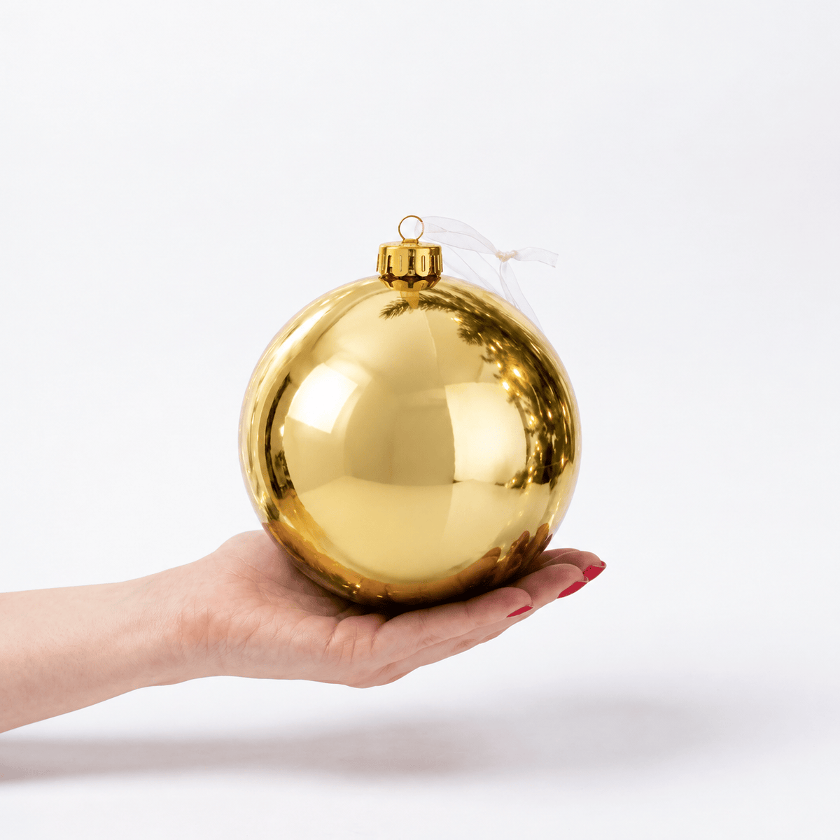 Christmas  -  Champagne Shiny Bauble - 15cm  -  60486234
