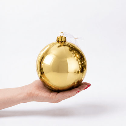 Christmas  -  Champagne Shiny Bauble - 15cm  -  60486234