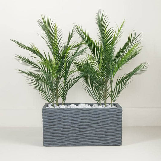 Gardening  -  Charcoal Rectangle Fibre Clay Pot  -  60008409