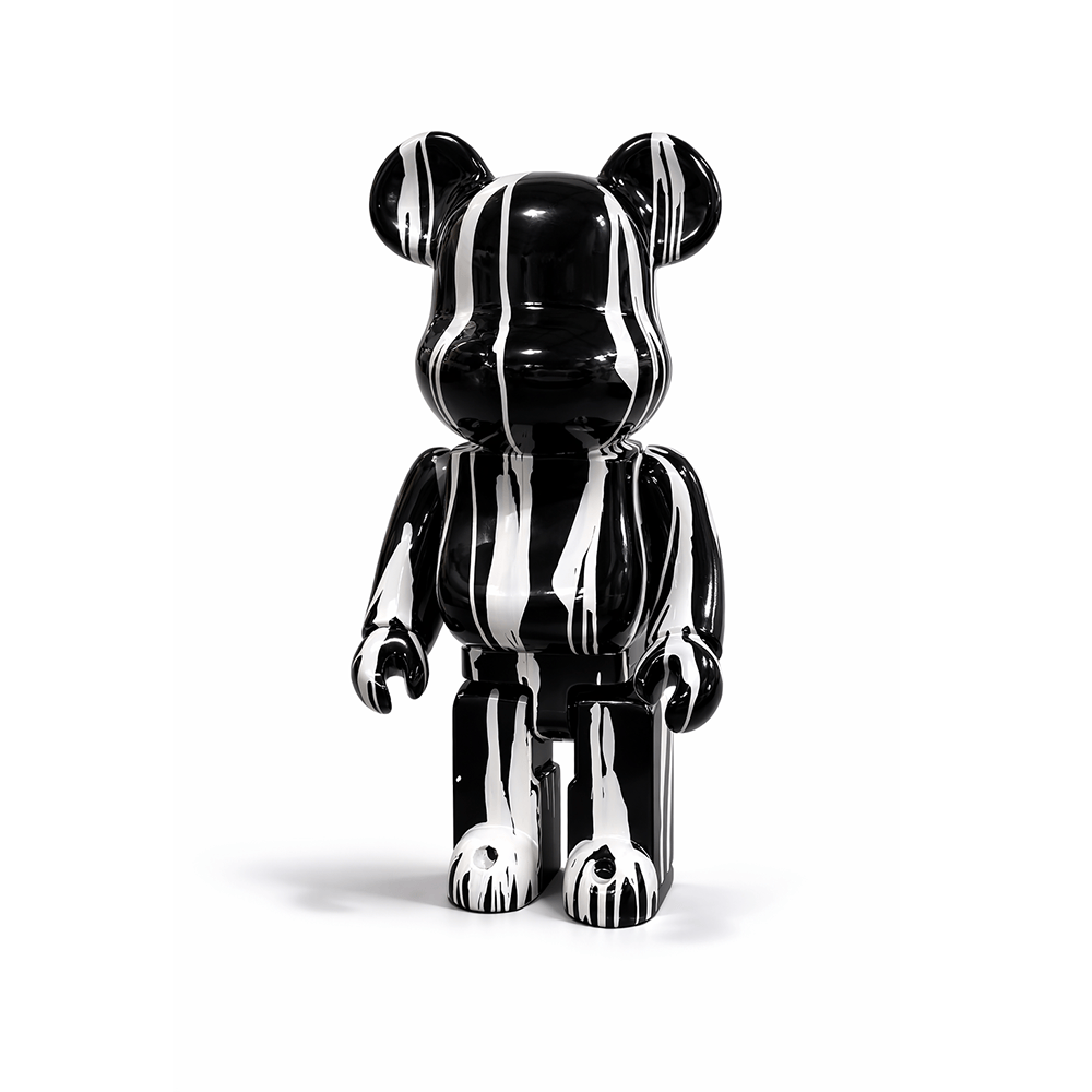 Homeware  -  Black Standing Mickey Bear with White Paint - 69cm  -  60484405