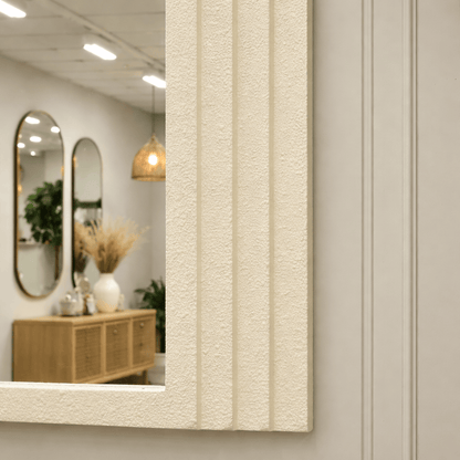 Mirrors  -  Beige Concrete Framed Leaner Mirror - 80cm x 180cm  -  60484980