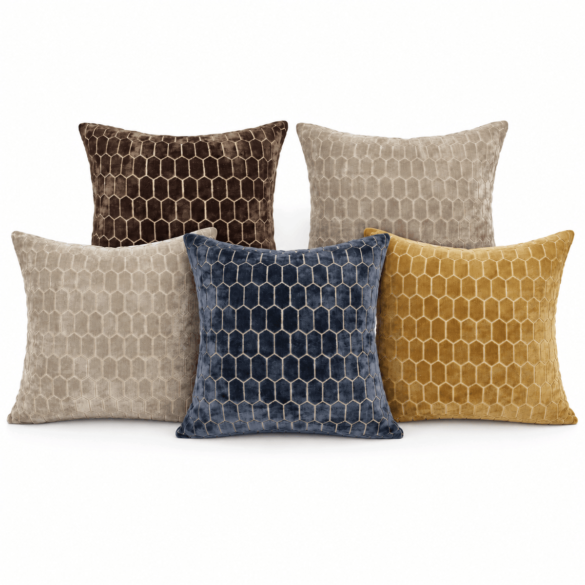 Homeware  -  Albie Velvet Honeycomb Cushion - 56cm  - 