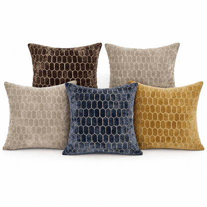 Homeware  -  Albie Velvet Honeycomb Cushion - 56cm  - 