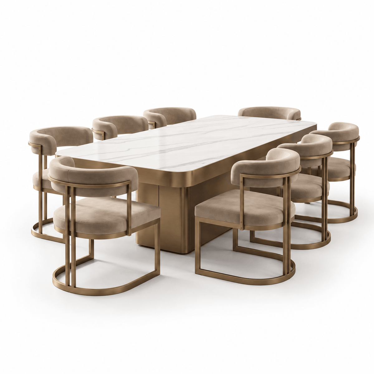 Furniture  -  Poppy Dining Table & Darcy Dining Chairs - Bronze  - 
