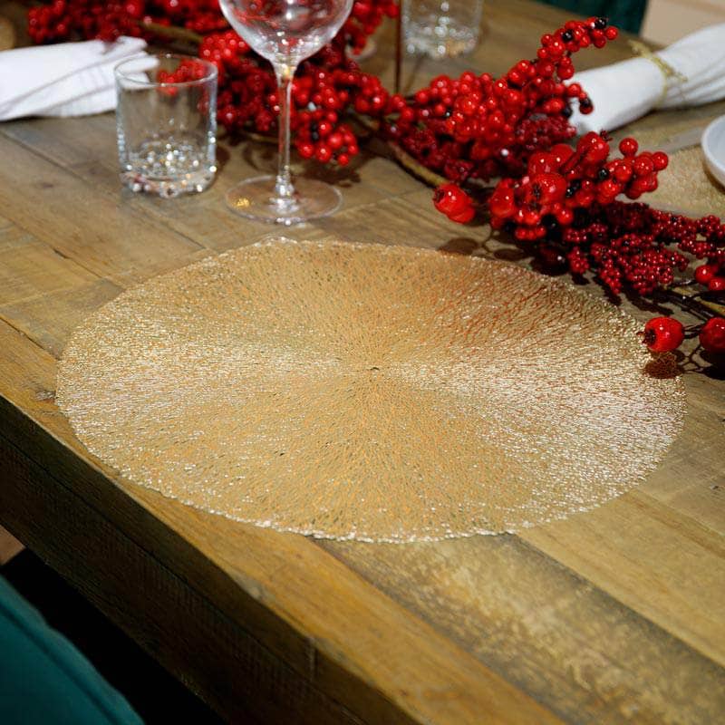 Christmas  -  Gold Round Placemat - 38cm  -  60008483