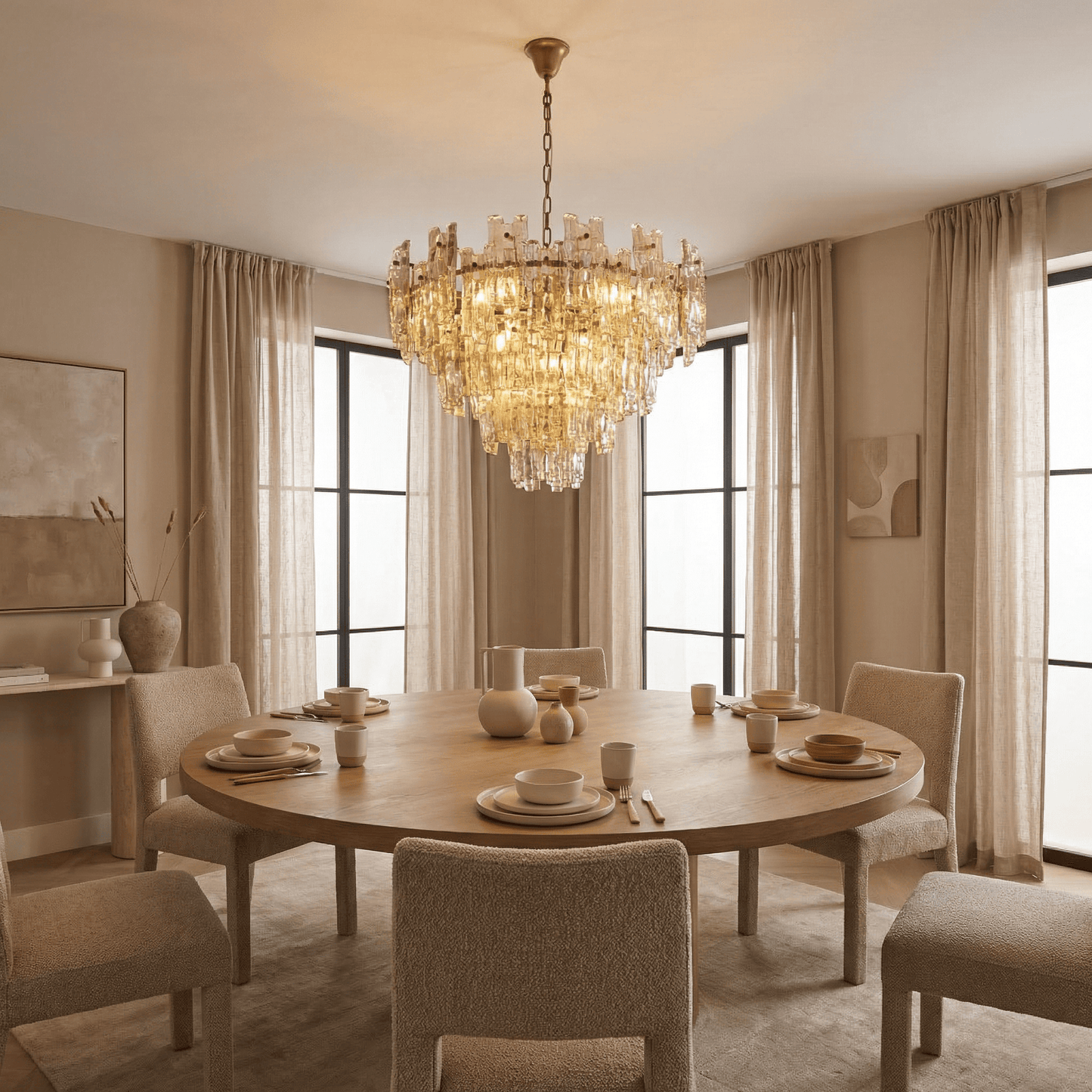 Lights  -  Nuremberg P005-16BR 16 light Crinkled Pendent Ceiling light - Bronze & Cognac Glass  -  60485734