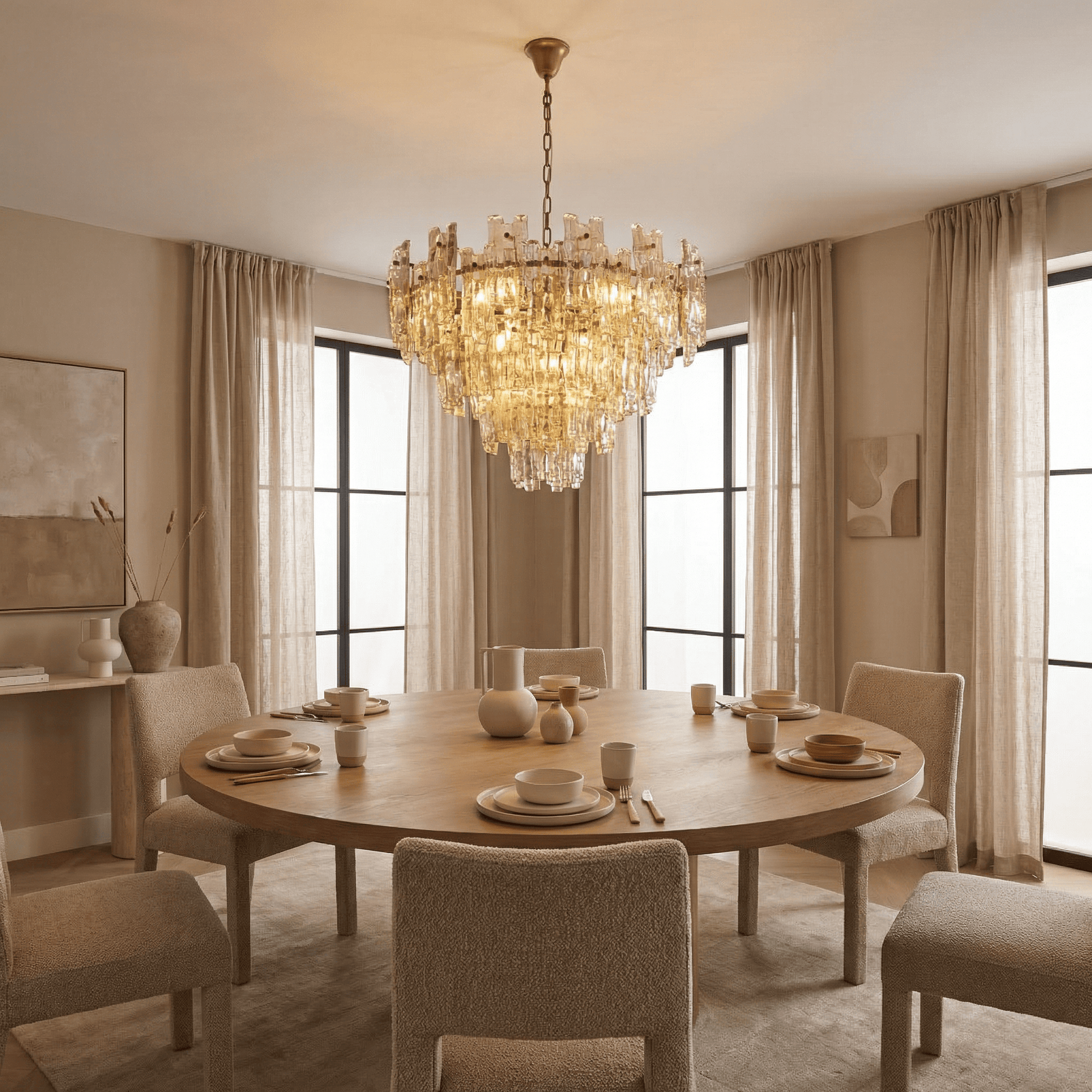 Lights  -  Nuremberg P005-16BR 16 light Crinkled Pendent Ceiling light - Bronze & Cognac Glass  -  60485734