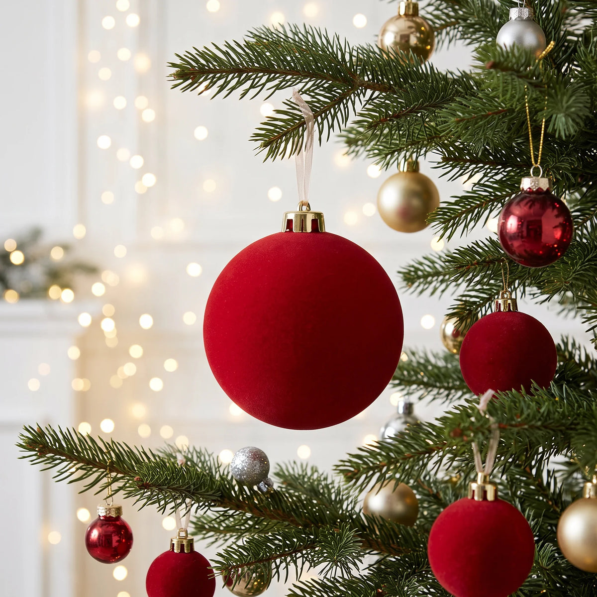 Christmas  -  Red Velvet Bauble - 15cm  -  60486232
