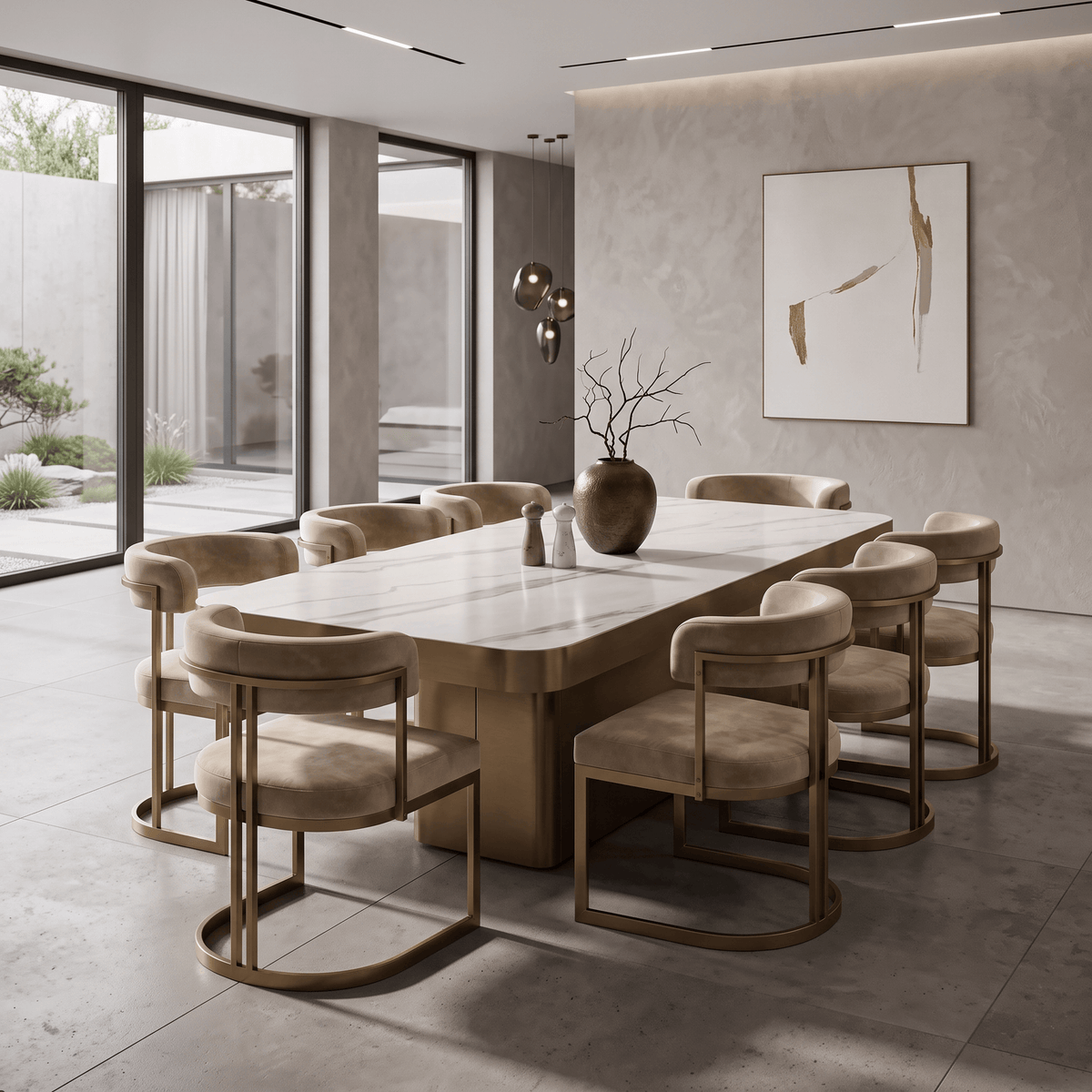 Furniture  -  Poppy Dining Table & Darcy Dining Chairs - Bronze  - 