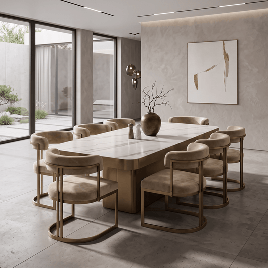 Furniture  -  Poppy Dining Table & Darcy Dining Chairs - Bronze  - 