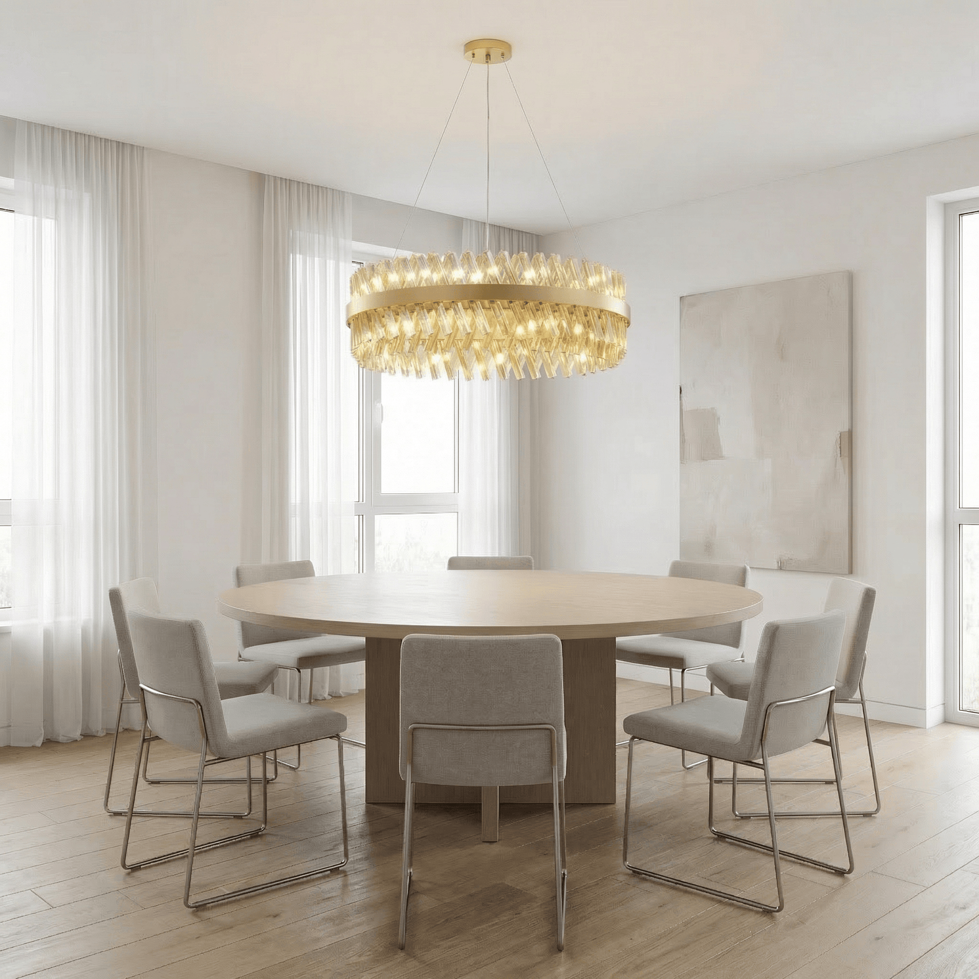 Lights  -  Dresden P004-24CP 24 Light Pendant Ceiling Light - Gold & Champagne Glass  -  60485722