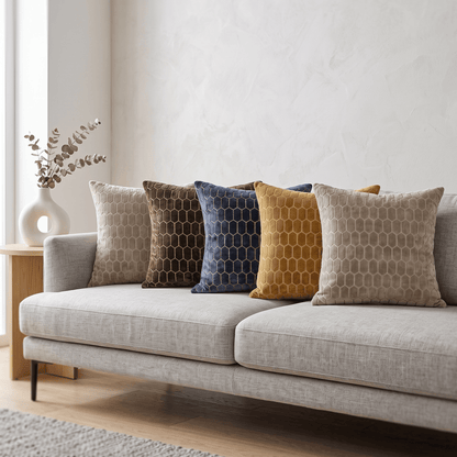 Homeware  -  Albie Velvet Honeycomb Cushion - 56cm  - 