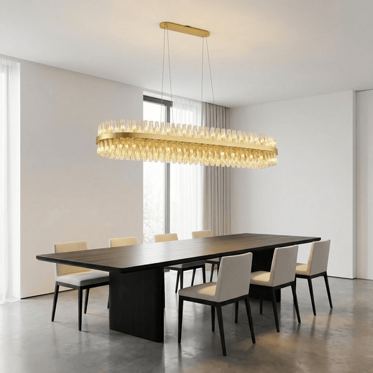 Lights  -  Dresden P004-36CP 36 Light Oval Pendant Ceiling Light - Gold & Champagne Glass  -  60485725