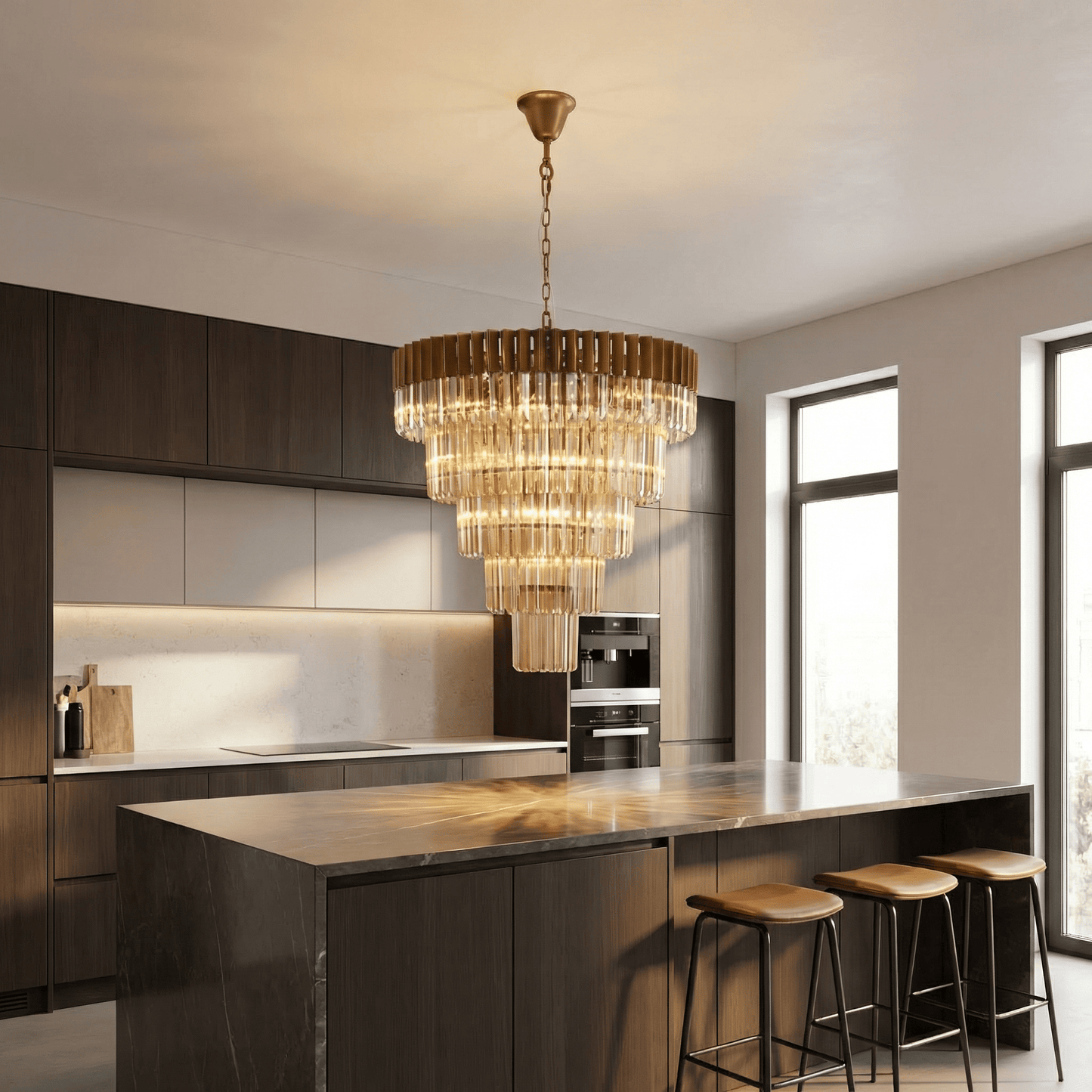 Lights  -  Dusseldorf P006-12BR 12 Light Pendant Ceiling Light - Bronze & Cognac Glass  -  60485741