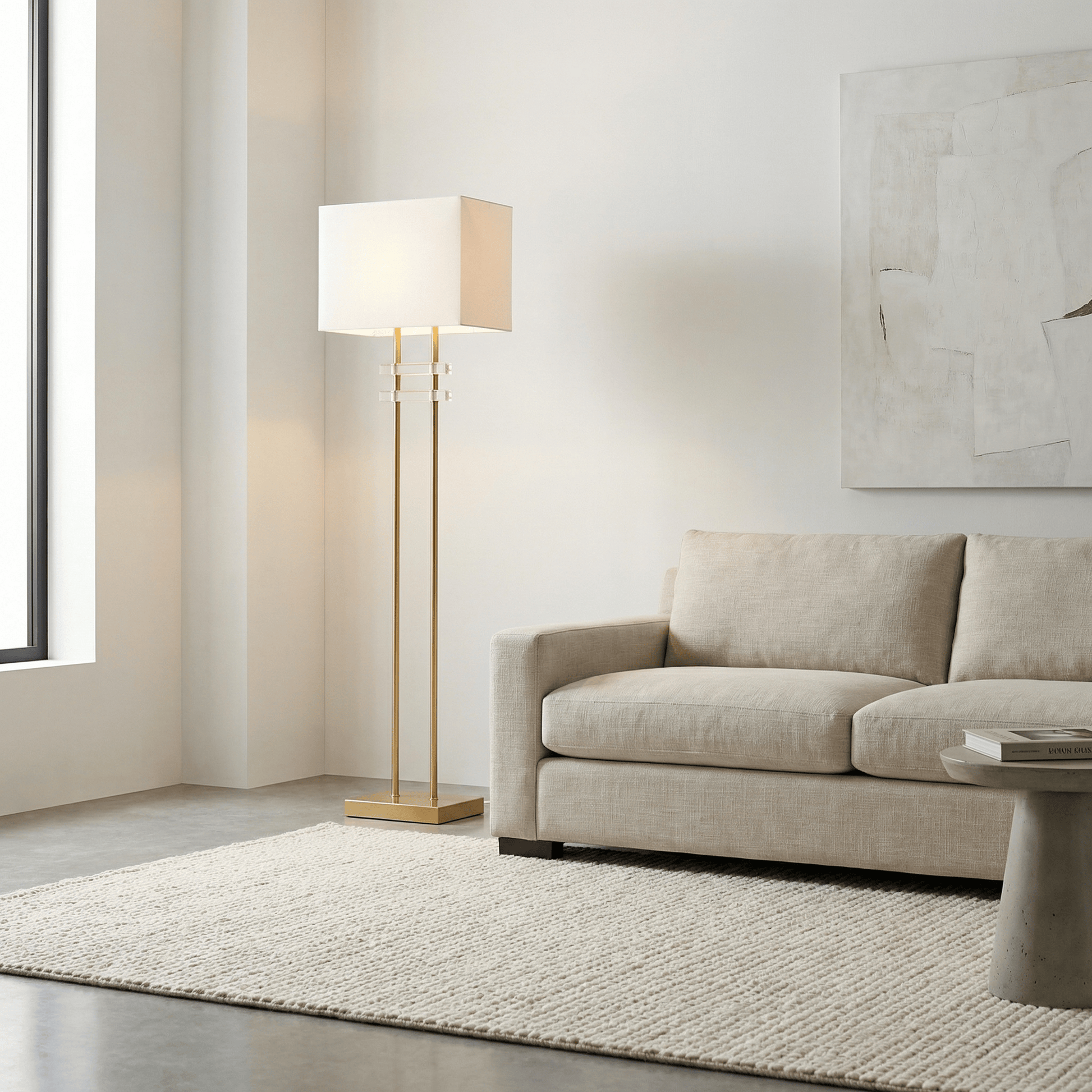 Lights  -  U.A FL24322 Floor Lamp 160cm - Gold & Acrylic  -  60484445