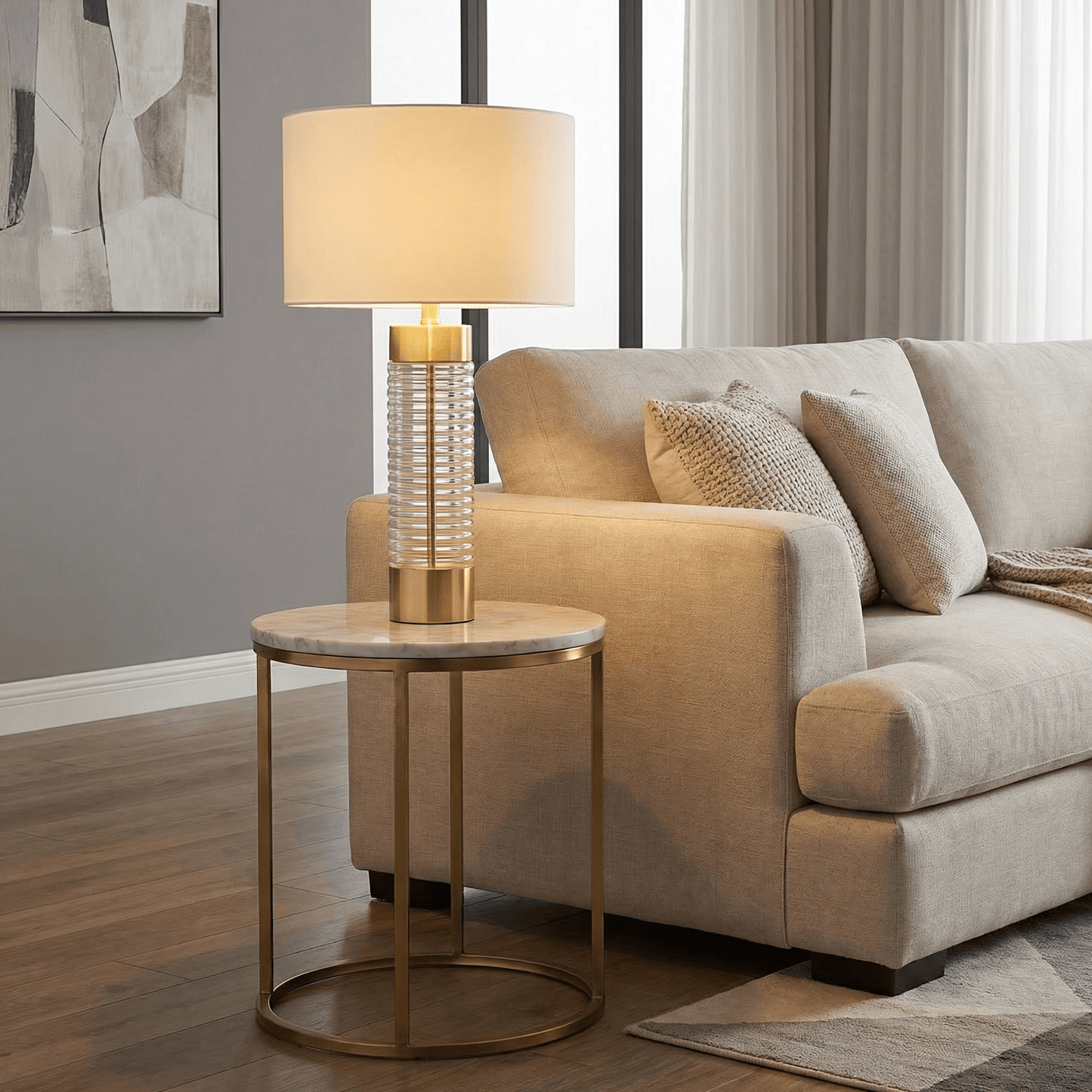 Lights  -  U.A Table Lamp Gold & Glass  -  60484446