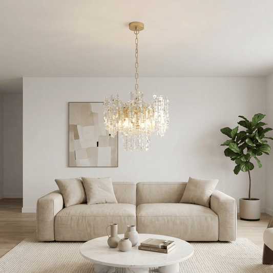 Lights  -  Nuremberg P005-5GO 5 Light Crinkled Pendant Ceiling Light - Gold  -  60485730