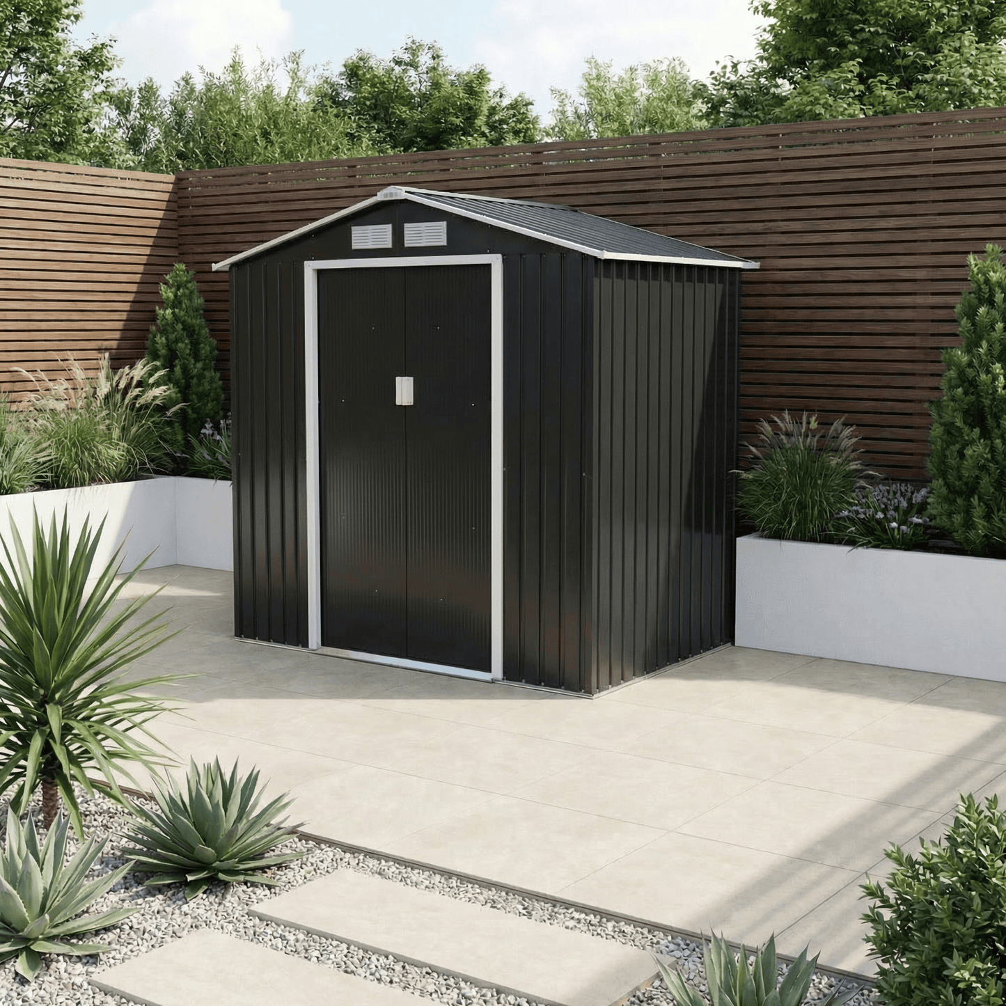 Gardening  -  ZJ Metal Shed - 213cm x 131cm x 205cm  -  60485628