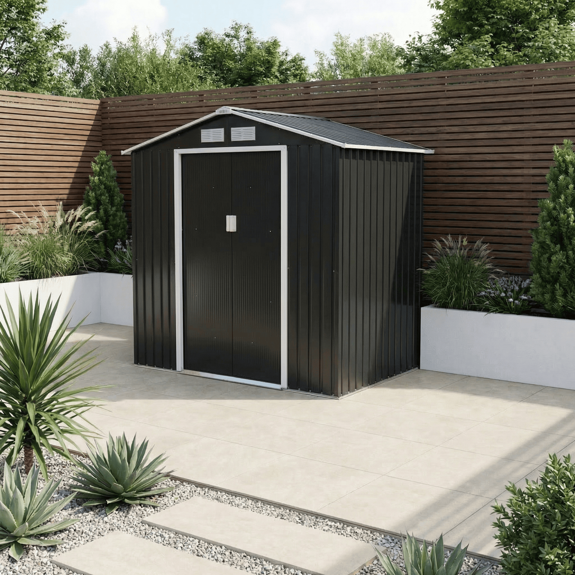 Gardening  -  ZJ Metal Shed - 213cm x 131cm x 205cm  -  60485628