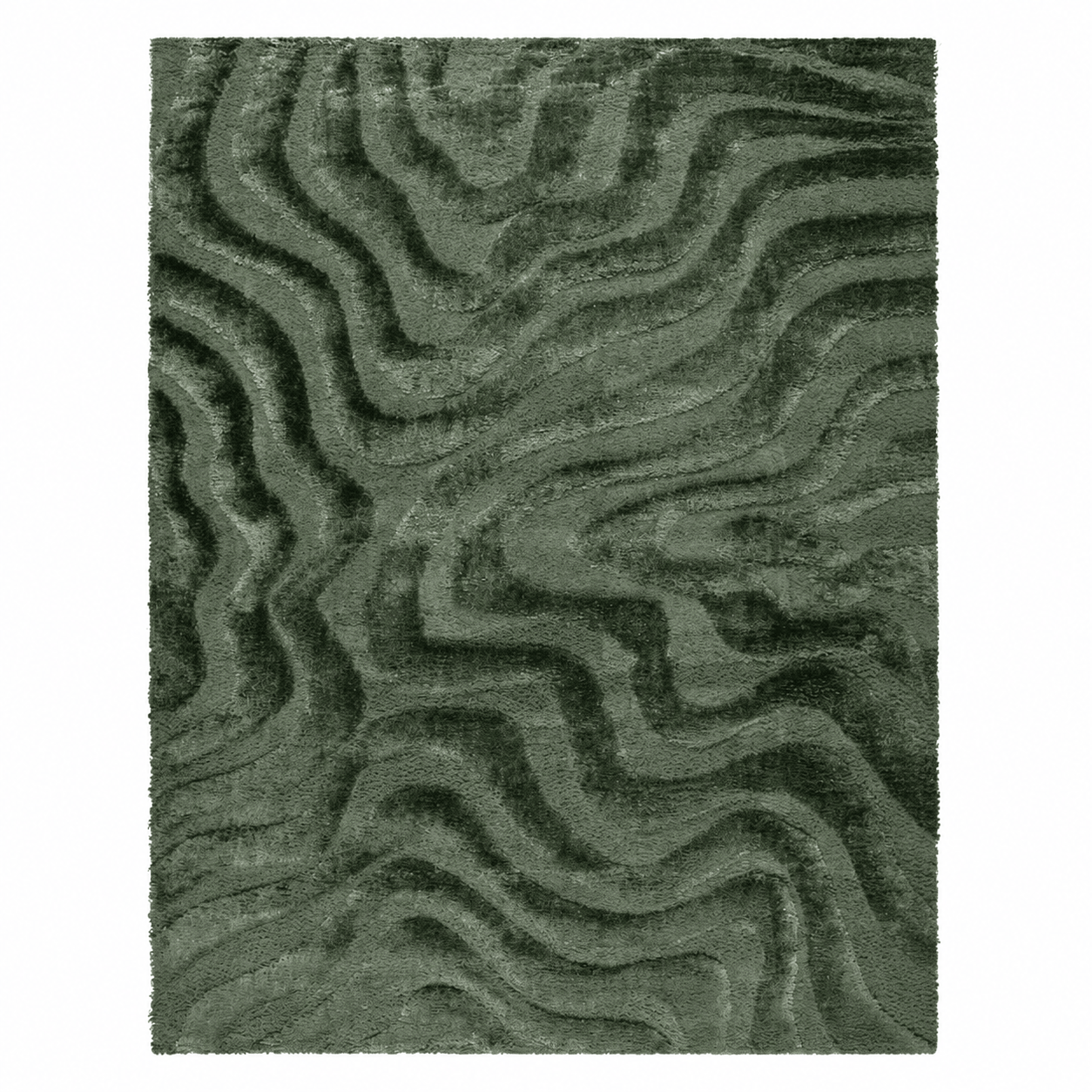 Rugs  -  Cleo Green Wave Rug - Various Sizes  - 