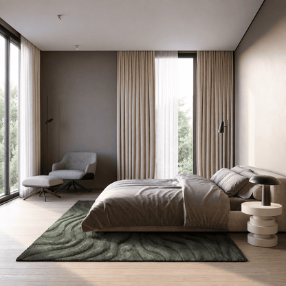 Rugs  -  Cleo Green Wave Rug - Various Sizes  - 