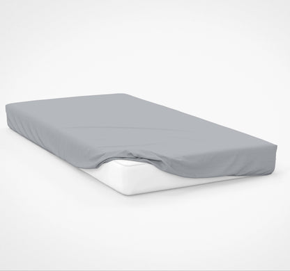 Homeware  -  200 Count Polycotton 30cm Fitted Sheet - Cloud  - 
