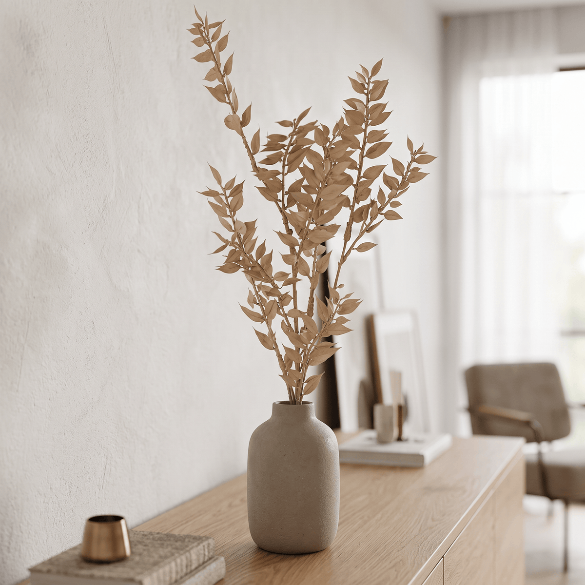 Homeware  -  Cream Ruscus Spray - 70cm  -  60487333