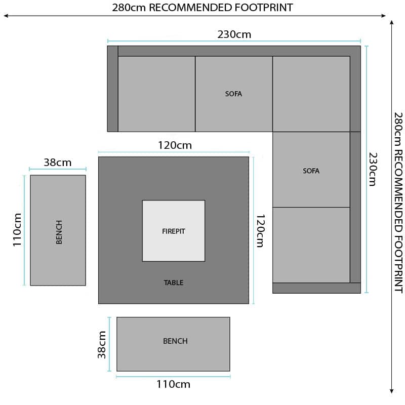 Gardening  -  Croftwood Firepit Bench Set - Natural  -  60485958