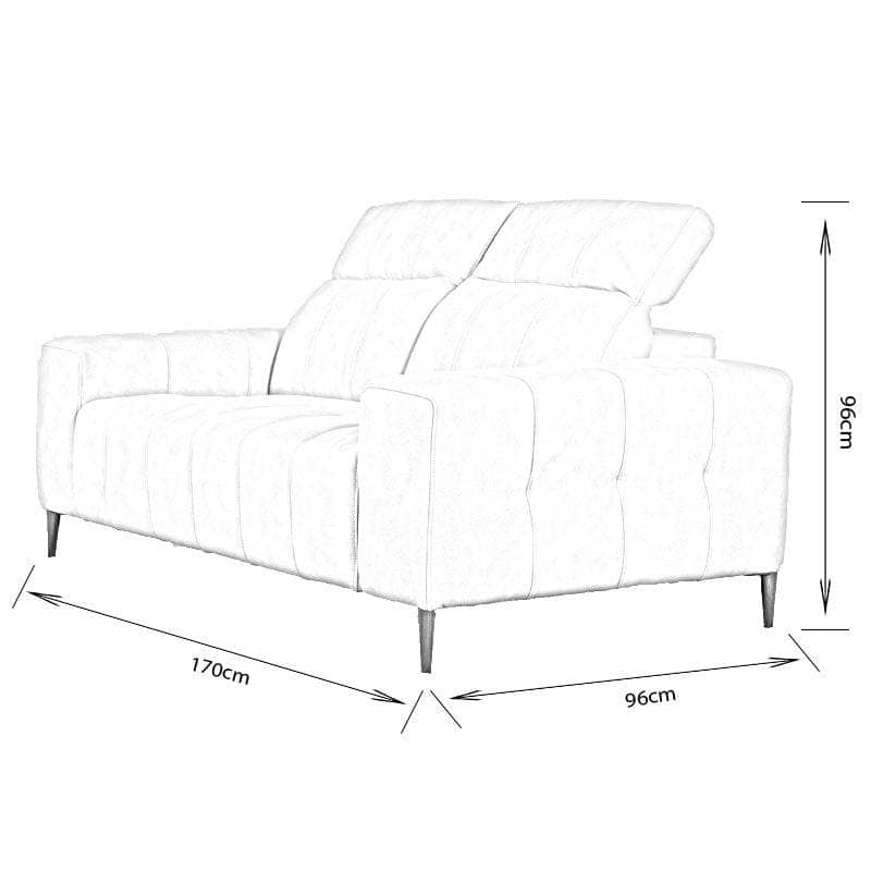 Furniture  -  Cuba 2 Seater Sofa- Grey  -  60009293