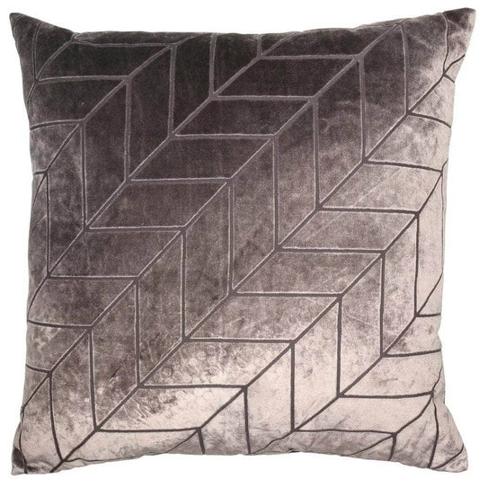 Homeware -  Cut Velvet Chevron Cushion - Truffle  -  60010231