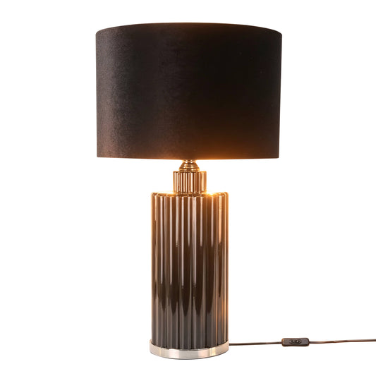 Lights  -  DS Black Glass Table Lamp  -  60484435