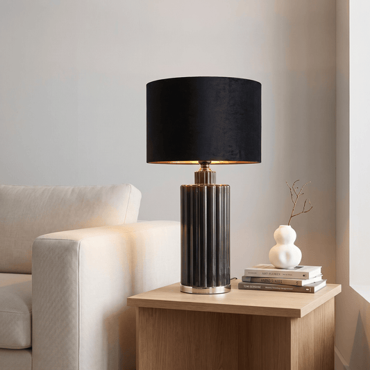 Lights  -  DS Black Glass Table Lamp  -  60484435