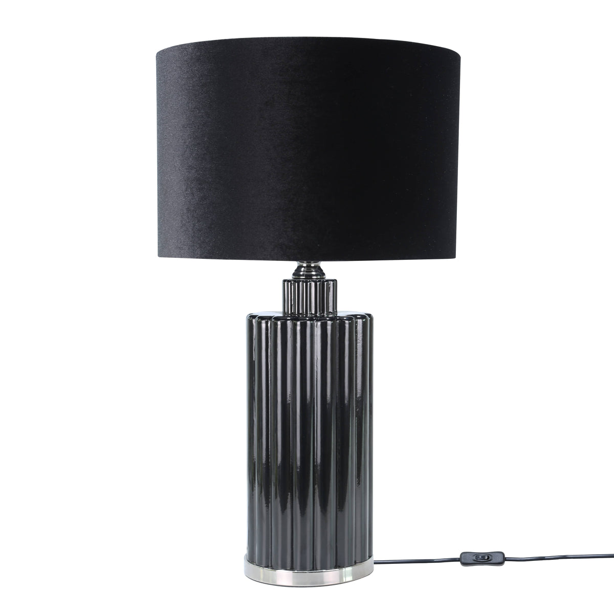 Lights  -  DS Black Glass Table Lamp  -  60484435