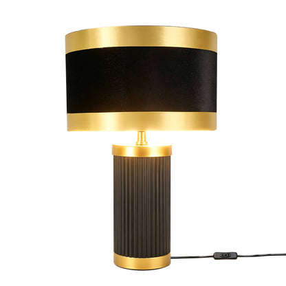 Lights  -  DS Black & Gold Glass Table Lamp  -  60485975
