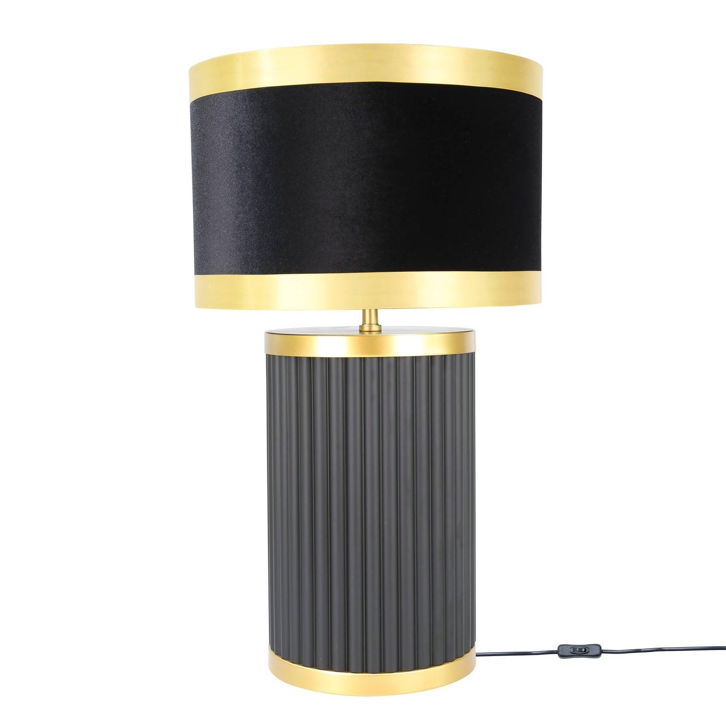 Lights  -  DS Black & Gold Glass Table Lamp  -  60485980