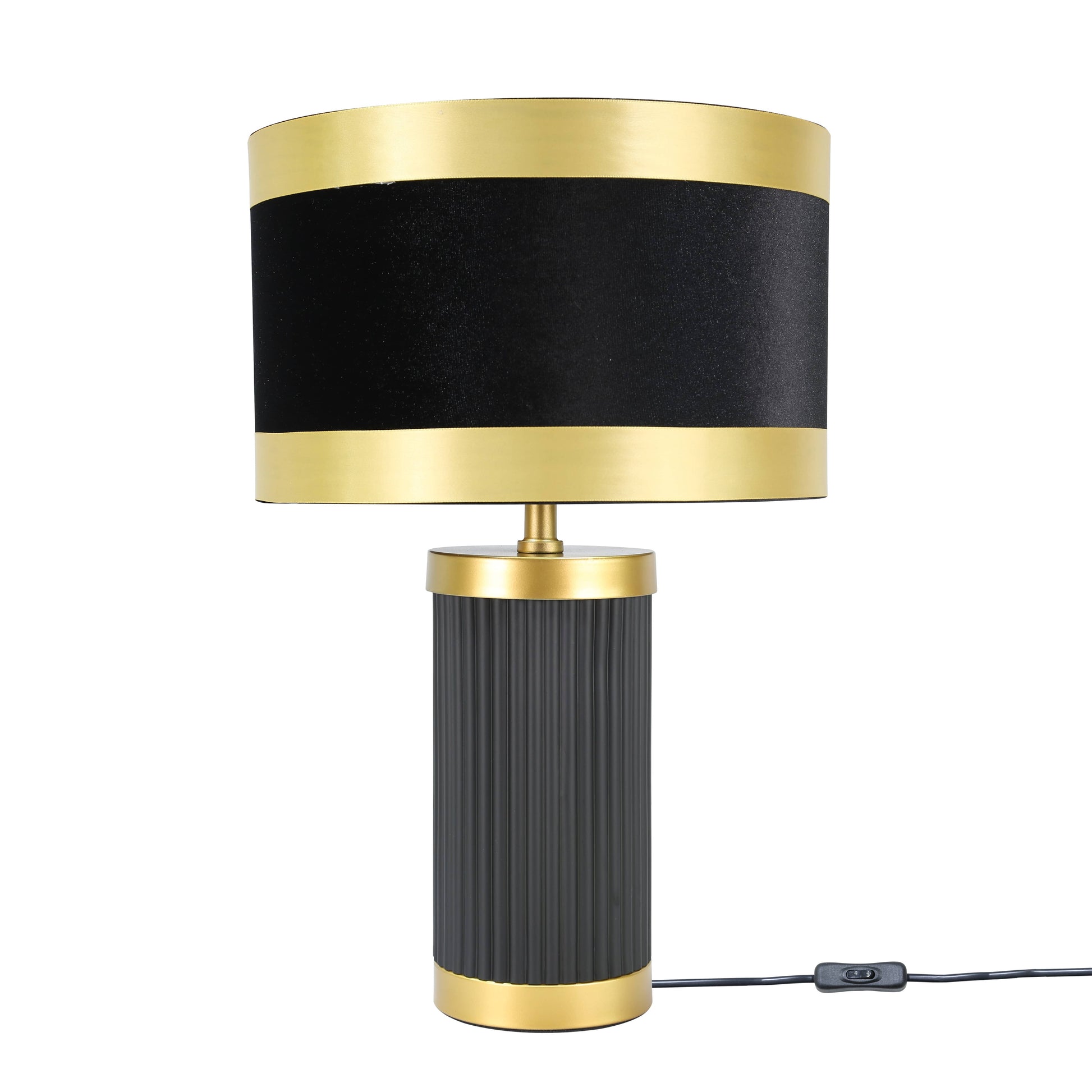 Lights  -  DS Black & Gold Glass Table Lamp  -  60485975