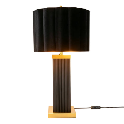DS Black & Gold Square Glass Table Lamp