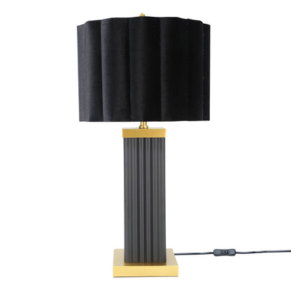DS Black & Gold Square Glass Table Lamp
