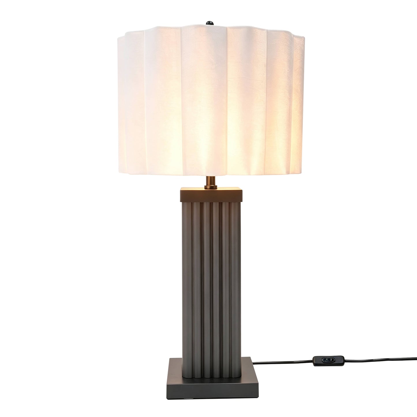 Lights  -  DS Black Square Glass Table Lamp  -  60485987