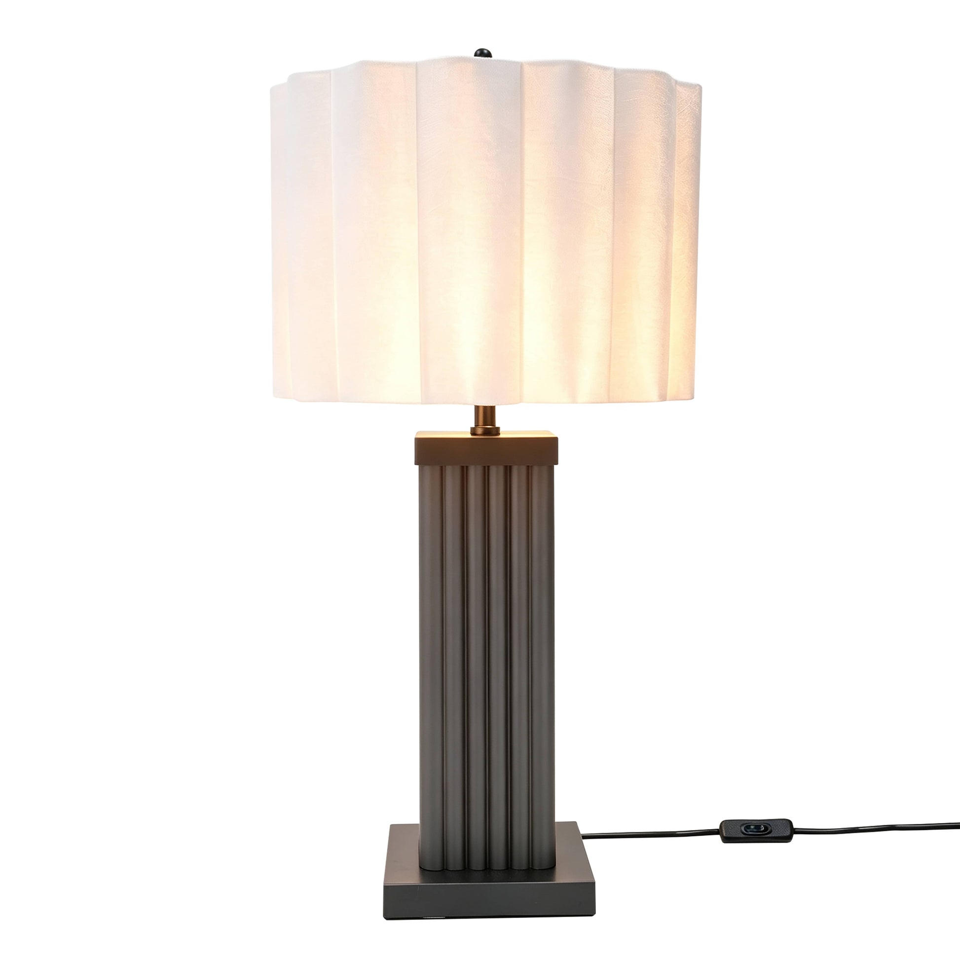 Lights  -  DS Black Square Glass Table Lamp  -  60485987